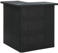 vidaXL Eck-Bartisch Schwarz 100x50x105 cm Poly Rattan