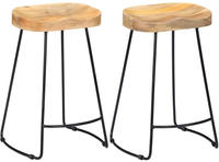 vidaXL Gavin Barhocker 2 Stk. Massivholz Mango