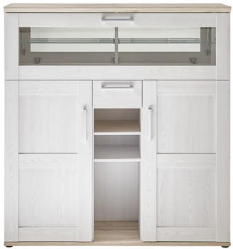 HBZ Meble Barschrank ROMANCE 128x137x42 cm wei&szlig;-braun