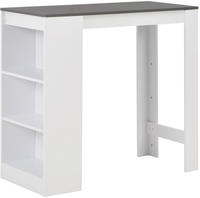 vidaXL Bartisch mit Regal Wei&szlig; 110x50x103 cm