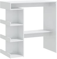 vidaXL Bartisch mit Regal Hochglanz-Wei&szlig; 100x50x101,5 cm