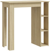 vidaXL Bartisch mit Regal Sonoma-Eiche 102x50x103,5 cm Holzwerkstoff