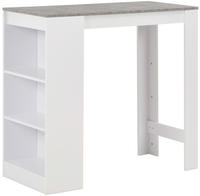 vidaXL Bartisch mit Regal Wei&szlig; 110x50x103 cm