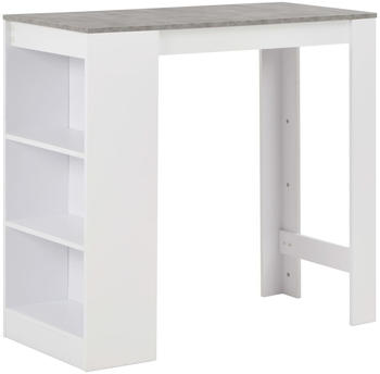 vidaXL Bartisch mit Regal Wei&szlig; 110x50x103 cm (280214)