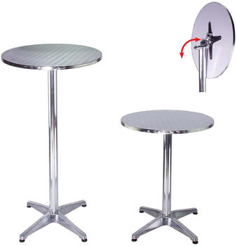 Baumarktplus 2x Stehtisch 2in1 Alu Bistrotisch Bartisch h&ouml;henverstellbar 70/115cm &Oslash;60cm