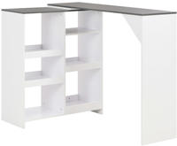 vidaXL Bartisch mit Beweglichem Regal Wei&szlig; 138x39x110 cm