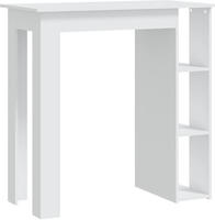vidaXL Bartisch mit Regal Wei&szlig; 102x50x103,5 cm Holzwerkstoff