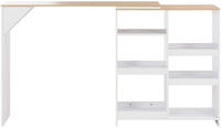 vidaXL Bartisch mit Beweglichem Regal Wei&szlig; 138x39x110 cm