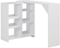 vidaXL Bartisch mit Beweglichem Regal Wei&szlig; 138x39x110 cm