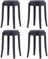 vidaXL Stapelbare Hocker 4 Stk. Schwarz Kunststoff