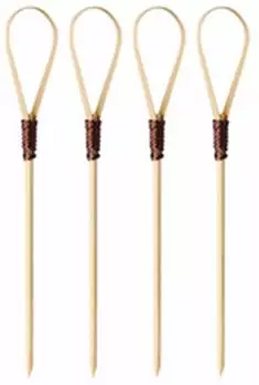 Papstar Fingerfood-Spieße "Loop" Bambus 10cm, 100 Stk (87145)