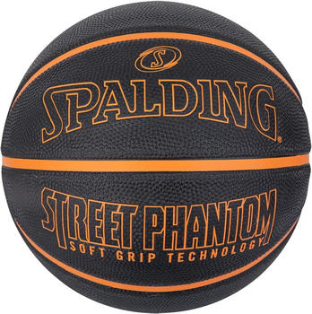 Spalding Street Phantom Black Orange SGT Sz7 Rubber Basketball