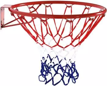 HomCom Basketballkorb mit Netz, Metall, rot/blau/weiß, ø46cm