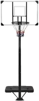 vidaXL Basketballständer transparent 256-361cm, Polycarbonat
