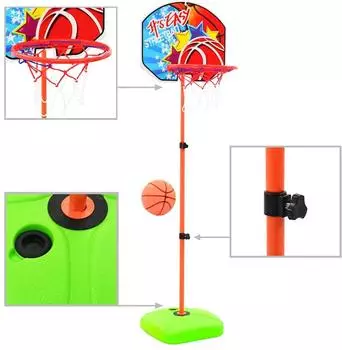 vidaXL Kinder-Basketballkorb und Ball Set, mehrfarbig (80250)
