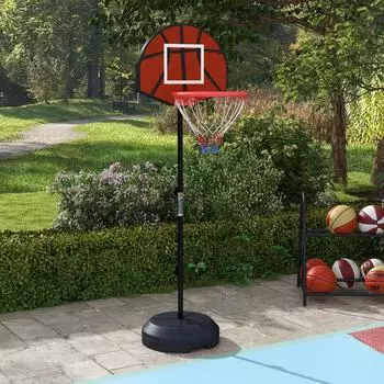 Sport Now Basketballständer höhenverstellbar mit Magnet-Dartscheibe, Stahl, 129-179cm