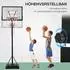 HomCom Basketballständer höhenverstellbar 210-260cm, mit Rollen, Stahl, schwarz