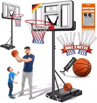 Kesser Mobiler Basketballständer höhenverstellbar 160-210cm, mit Ball & Pumpe