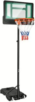 Costway Basketballst&auml;nder h&ouml;henverstellbar 90-210cm, 2 R&auml;der, f&uuml;r Kinder & Jugendliche