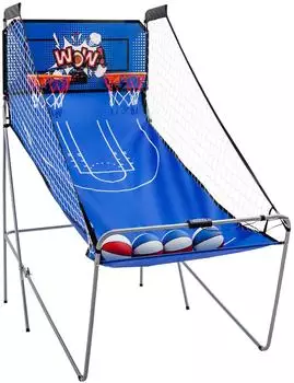 Costway Arcade-Basketballspiel klappbar, 8 Spielmodi, für 2 Spieler, marineblau