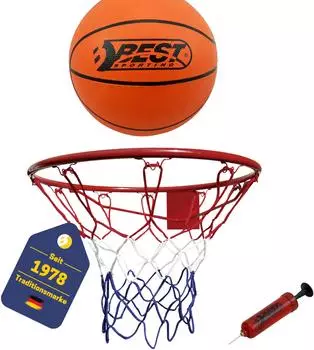Best Sporting Basketballkorb Outdoor Wandmontage Ø 45cm, Stahl mit Netz (64034)