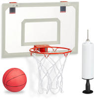 relaxdays Basketballkorb f&uuml;r&rsquo;s Zimmer wei&szlig;, rot