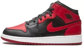 Nike Air Jordan 1 Mid (GS) black gym red white