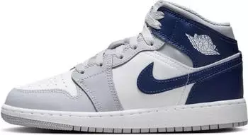 Nike Air Jordan 1 Mid white/wolf grey/midnight navy (Junior) (DQ8423-104)