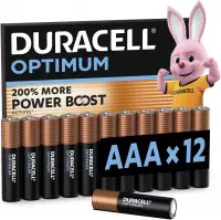 Duracell Batterien Optimum, Alkaline, 1,5V, 12 Jahre lagerf&auml;hig, AAA / Micro /...