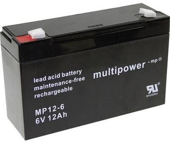 Multipower PB-6-12-6,35 Bleiakku 6 V 12 Ah Blei-Vlies (AGM)