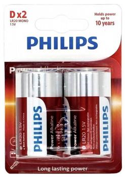 Philips Power LR20 Mono (D)-Batterie Alkali-Mangan 1.5 V 2 St.