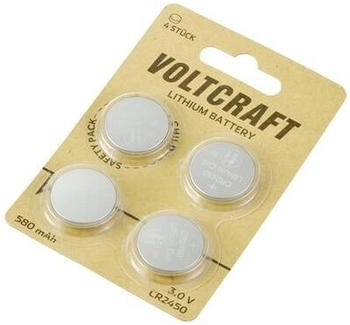 Voltcraft Knopfzelle CR 2450 3 V 4 St. 580 mAh Lithium CR2450