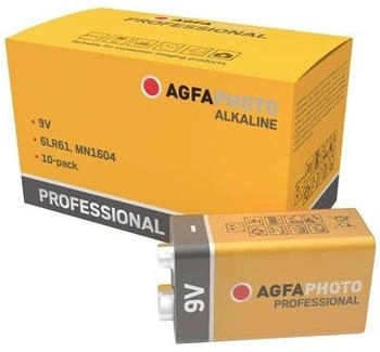 AgfaPhoto Professional 6LR61 9 V Block-Batterie Alkali-Mangan 9 V 10 St.