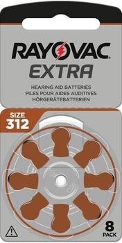 Rayovac Extra Hörgerätebatterien Typ 312 - PR41 Farbcode braun 1,45 Volt 80 Stück (10 x 8 Batterien)