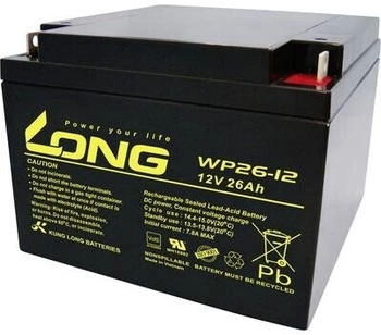 Long Bleiakku 12 V 26 Ah Blei-Vlies (AGM) 166 x 125 x 175 mm M5-Schraubanschluss