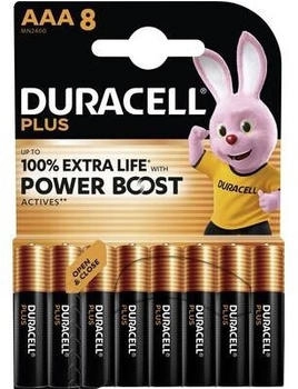 Duracell Plus Power Boost Micro (AAA)-Batterie Alkali-Mangan 1.5 V 8 St.