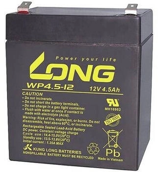 Long Bleiakku 12 V 4.5 Ah Blei-Vlies (AGM) 90 x 107 x 70 mm Flachstecker 4.8 mm