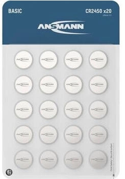 Ansmann Knopfzelle CR 2450 3 V 20 St. 600 mAh Lithium