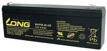 Long Bleiakku 12 V 2.6 Ah Blei-Vlies (AGM) 178 x 66 x 35 mm Flachstecker 4.8 mm
