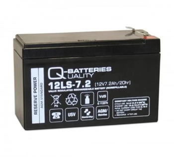 Q-Batteries 12LS-7.2 F1 12V 7,2Ah Blei-Vlies-Akku / AGM VRLA mit VdS (12LS-7.2 F1)