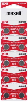 Maxell Knopfzelle LR1130/AG10 Alkaline 1,5V 10 St&uuml;ck (11717100)