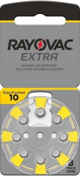 Rayovac Extra Advanced Typ 10 Zink-Luft Hörgerätebatterien gelb (10AUX-8XEMF)