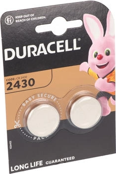 Duracell CR2430 Lithium-Knopfzelle 3V, 2er-Pack (152090)