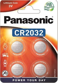 Panasonic Lithium Knopfzelle CR2032 3V (4er Pack) (CR-2032EL/4B)