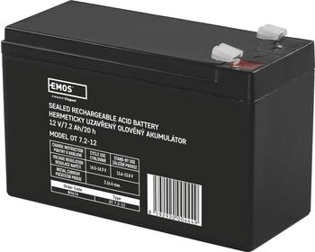 EMOS Wartungsfreier Blei-Akku 12V 7,2Ah Faston 6,3mm (B9674)