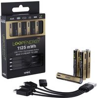 VERICO LoopEnergy 4-Pack AAA PRO - Wiederaufladbare USB-C Batterie AA 1,5V 1125mWh