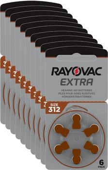 Rayovac Extra Mercury Free Typ 312 / BRAUN (60 Stück)