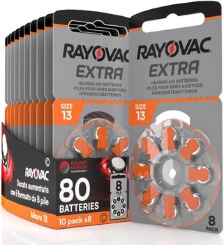 Rayovac Extra Größe 13. - 10 Blister (80 Stück)