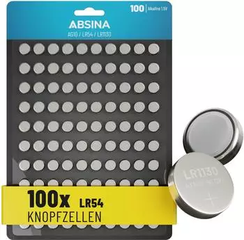 Absina Knopfzelle AG10 100 Stück