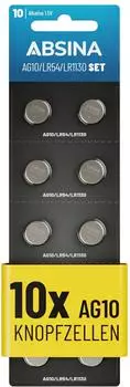 Absina Knopfzelle AG10 10 Stück